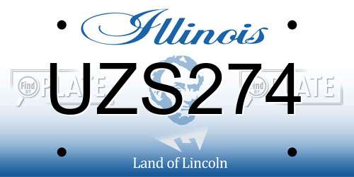 UZS274 Illinois License Plate
