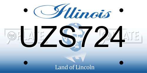 UZS724 Illinois License Plate