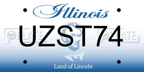 UZST74 Illinois License Plate