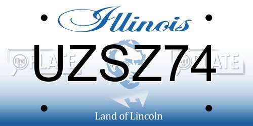 UZSZ74 Illinois License Plate