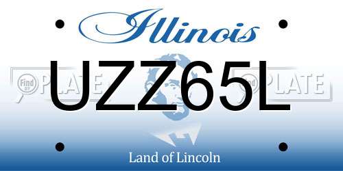 UZZ65L Illinois License Plate