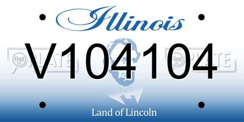 V104104 Illinois License Plate