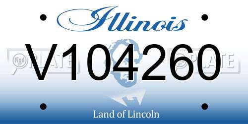 V104260 Illinois License Plate