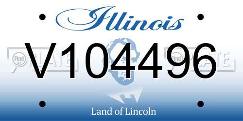 V104496 Illinois License Plate