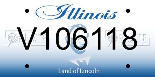 V106118 Illinois License Plate