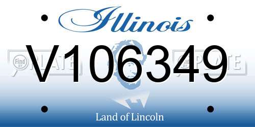 V106349 Illinois License Plate