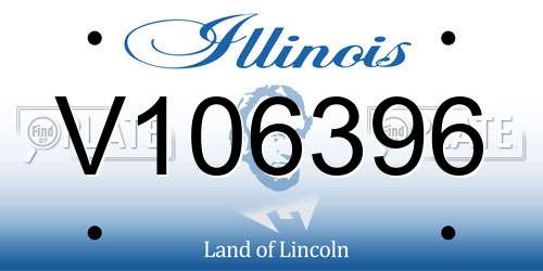 V106396 Illinois License Plate
