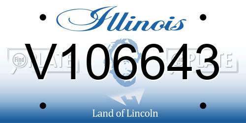V106643 Illinois License Plate