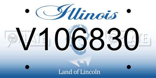 V106830 Illinois License Plate