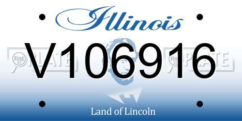 V106916 Illinois License Plate