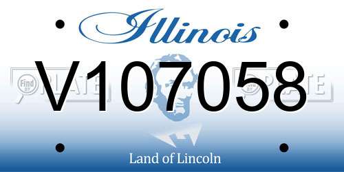 V107058 Illinois License Plate