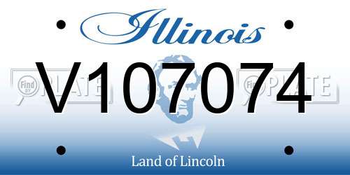 V107074 Illinois License Plate
