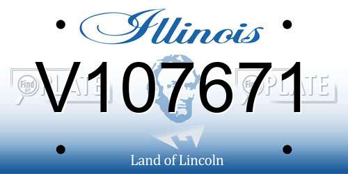 V107671 Illinois License Plate