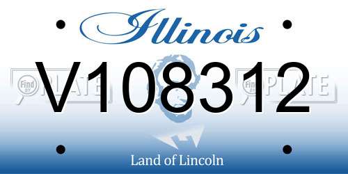 V108312 Illinois License Plate