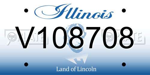 V108708 Illinois License Plate
