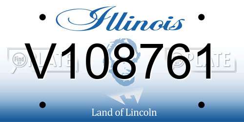 V108761 Illinois License Plate