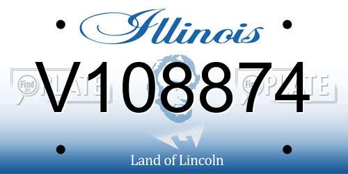 V108874 Illinois License Plate