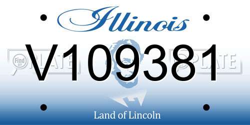 V109381 Illinois License Plate