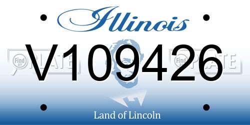 V109426 Illinois License Plate