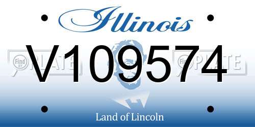V109574 Illinois License Plate