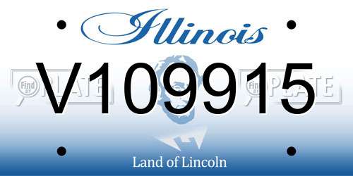 V109915 Illinois License Plate