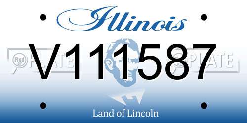 V111587 Illinois License Plate