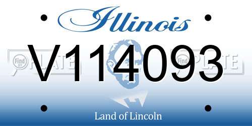 V114093 Illinois License Plate