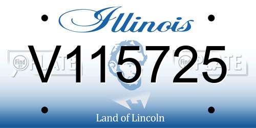 V115725 Illinois License Plate