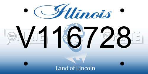 V116728 Illinois License Plate