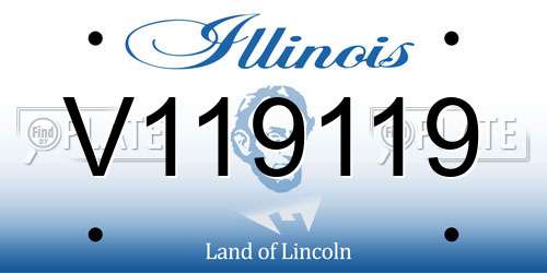 V119119 Illinois License Plate