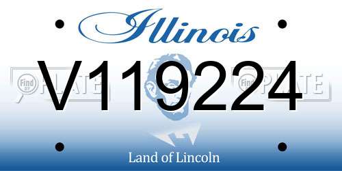 V119224 Illinois License Plate