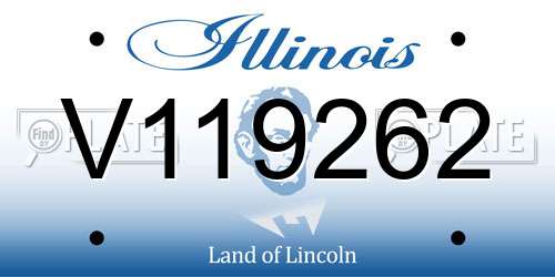 V119262 Illinois License Plate