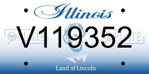V119352 Illinois License Plate