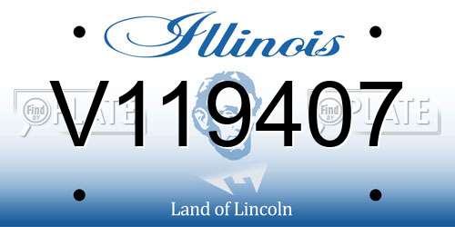 V119407 Illinois License Plate