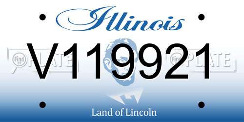 V119921 Illinois License Plate