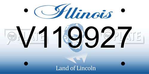 V119927 Illinois License Plate