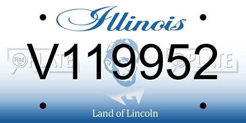 V119952 Illinois License Plate