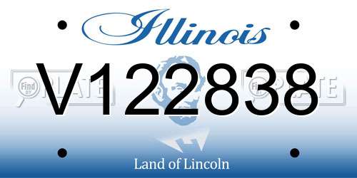 V122838 Illinois License Plate