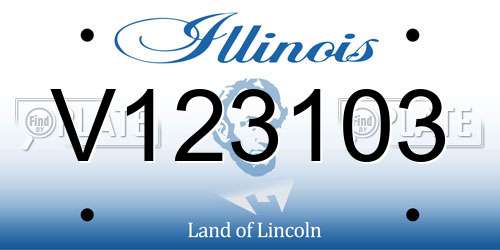 V123103 Illinois License Plate