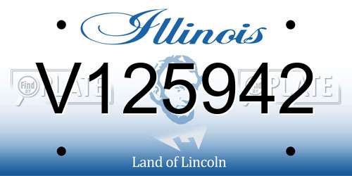 V125942 Illinois License Plate