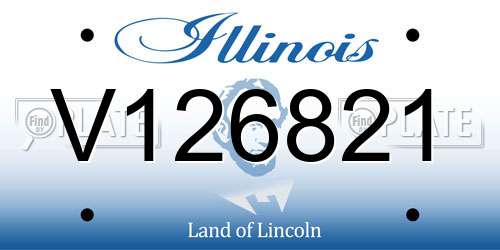 V126821 Illinois License Plate