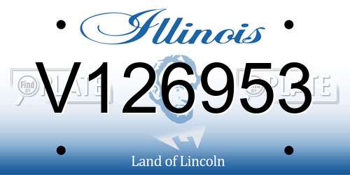 V126953 Illinois License Plate