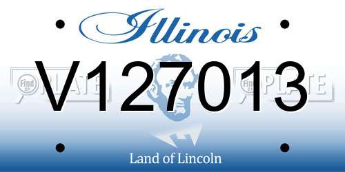 V127013 Illinois License Plate