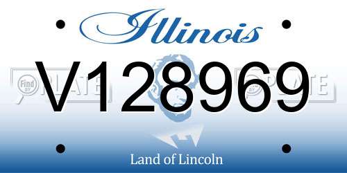 V128969 Illinois License Plate