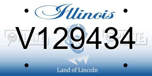 V129434 Illinois License Plate