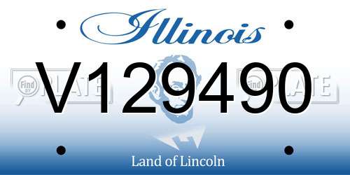 V129490 Illinois License Plate