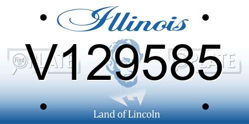 V129585 Illinois License Plate