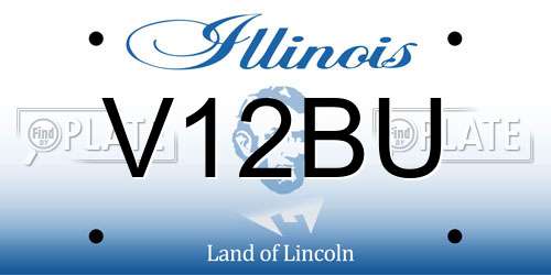 V12BU Illinois License Plate