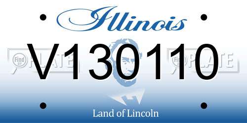 V130110 Illinois License Plate