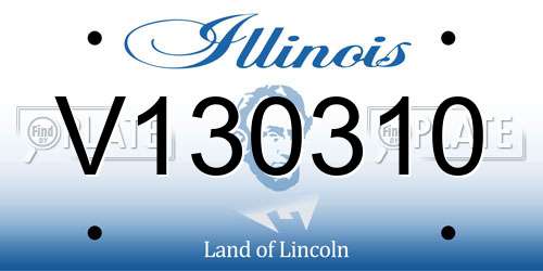 V130310 Illinois License Plate